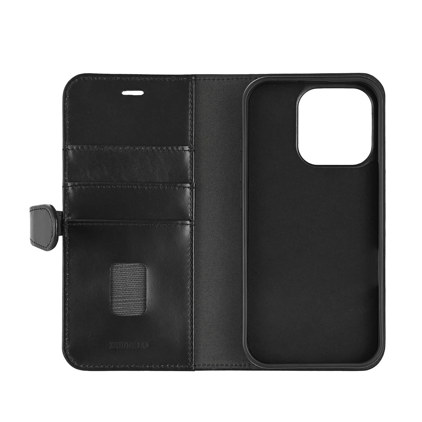 BUFFALO 2in1 Leather 3 card MagSeries iPhone 16 Pro Black