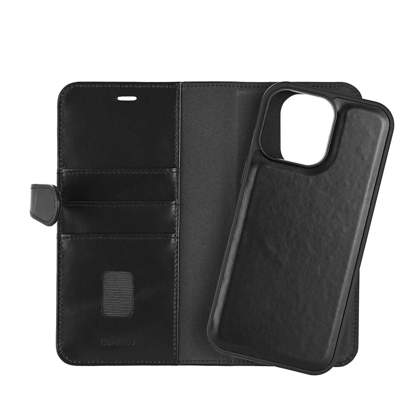 BUFFALO 2in1 Leather 3 card MagSeries iPhone 16 Pro Max Black