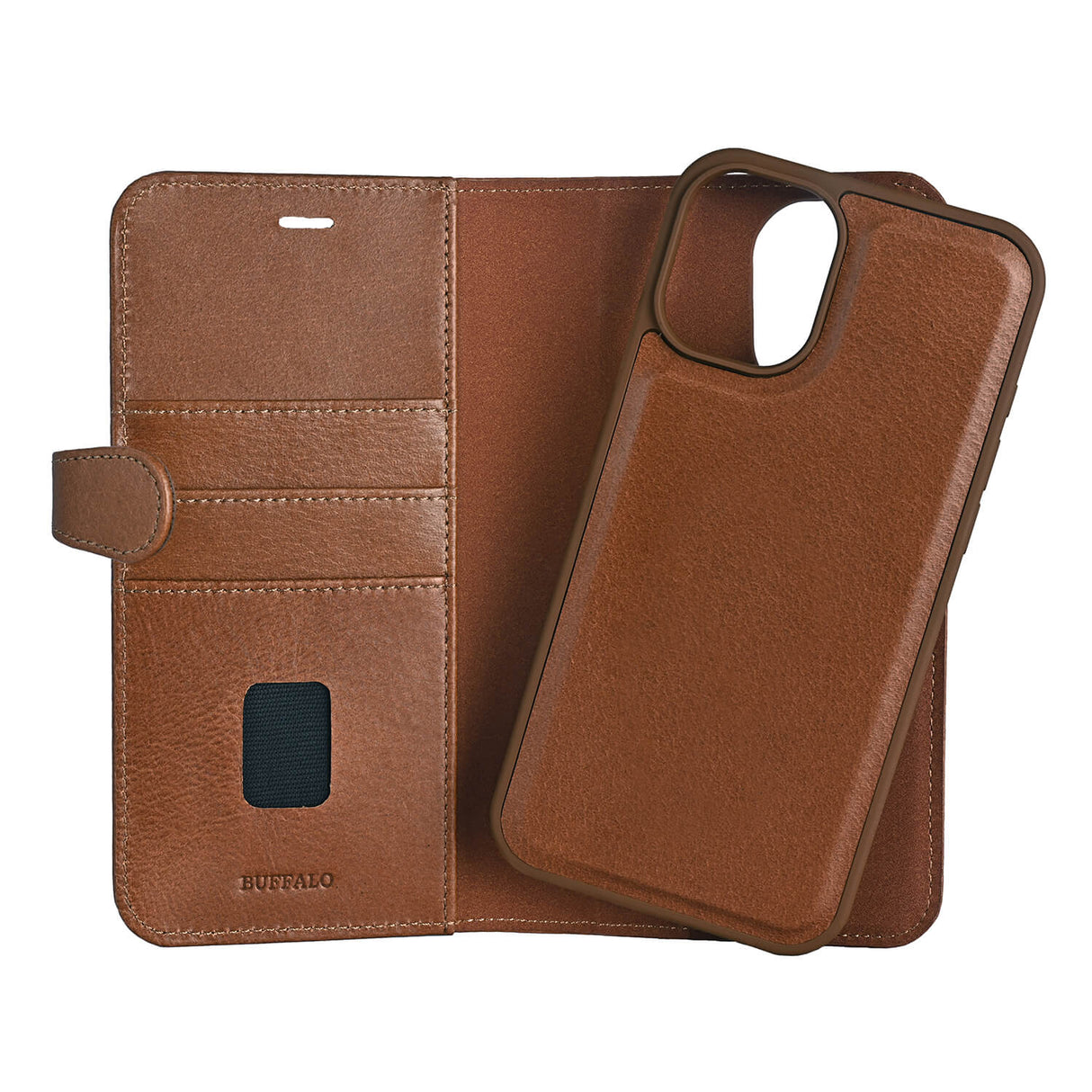 BUFFALO 2in1 Leather 3 card MagSeries iPhone 16 Plus Brown