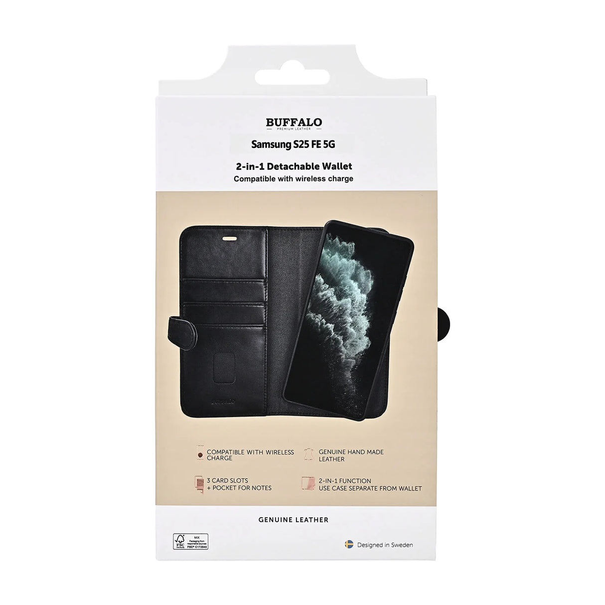 Wallet Læder 2-i-1 Sort - Samsung S25 FE 5G