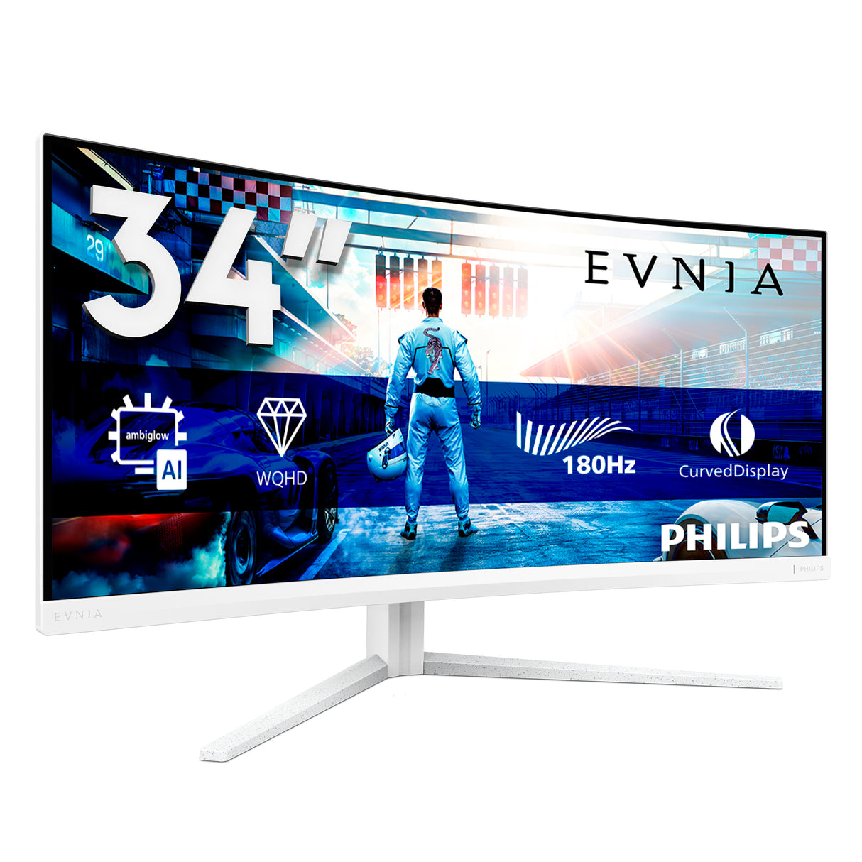 Philips Evnia 5000 34M2C5501A/00 computerskærm 86,4 cm (34") 3440 x 1440 pixel Wide Quad HD LCD Hvid