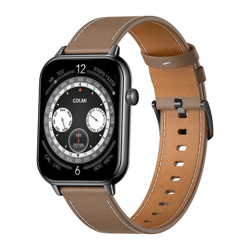 COLMI C28 Smartwatch   Sort + brunt læderrem