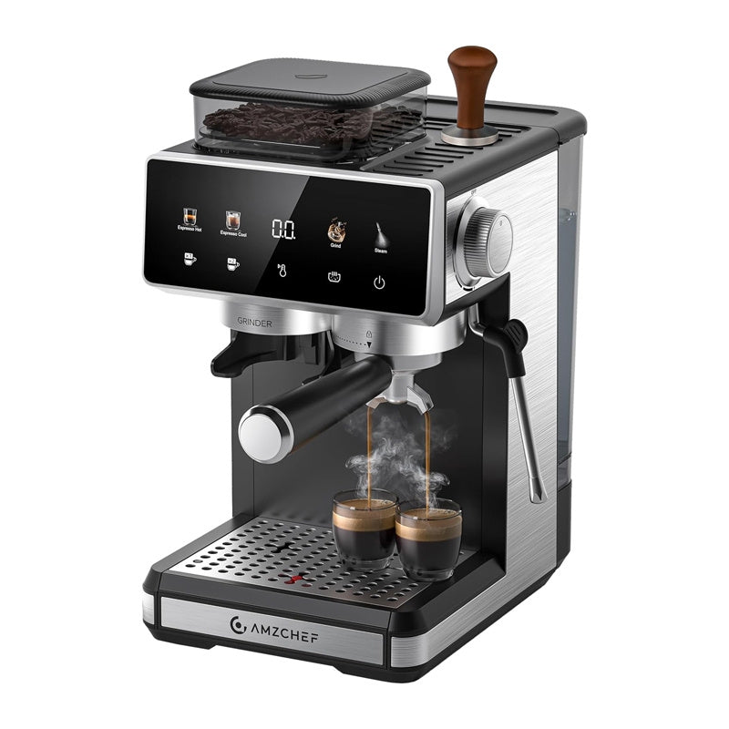 AMZCHEF CE-CM5560-SV Kolbe kaffemaskine (Sølv)