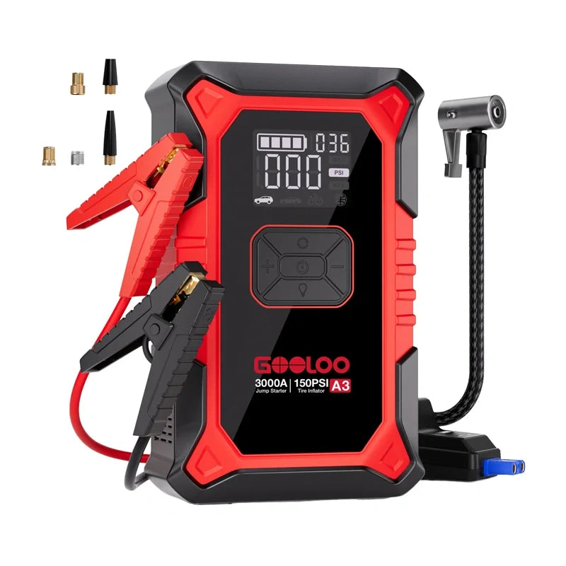 GOOLOO A3 2-i-1 Jump Starter med kompressor