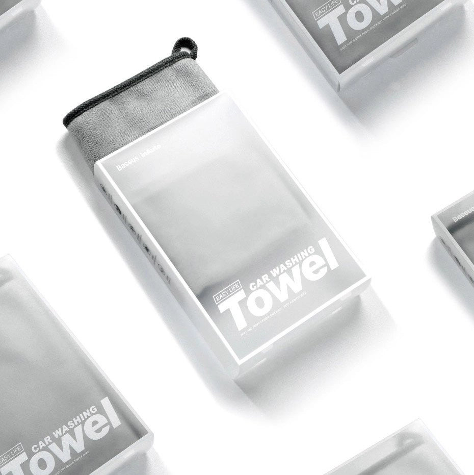 Baseus 2 x Microfiber Car tørretørklæde Microfiber 40cm x 40cm Grå (CRXCMJ-0G)