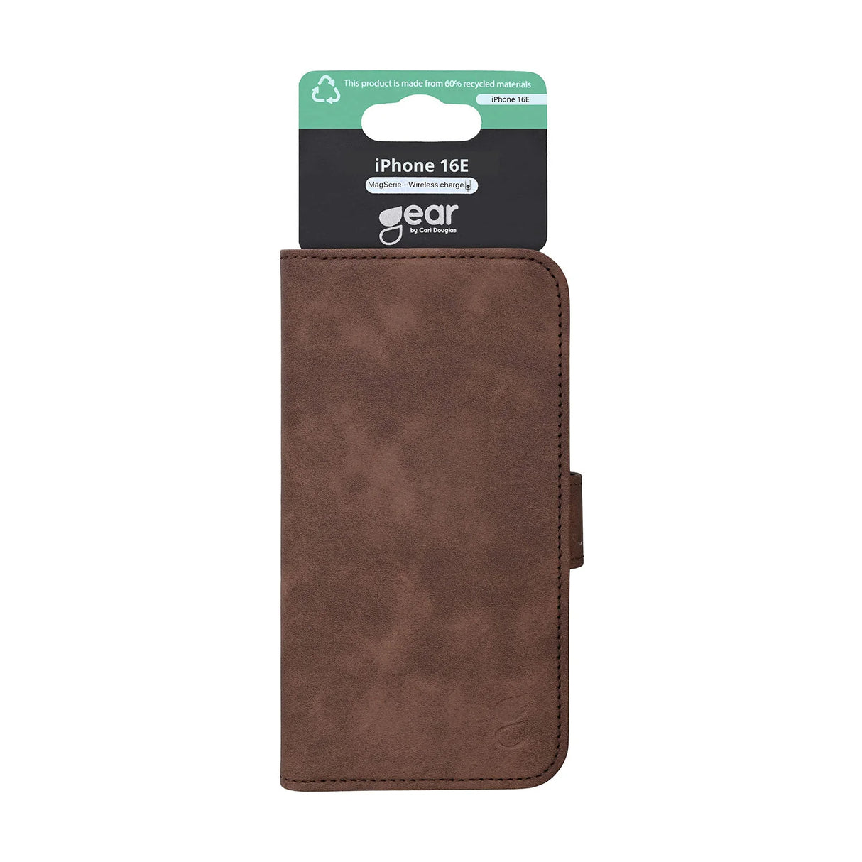 Wallet iPhone 16e Classic 3 Kort MagSerie Brun