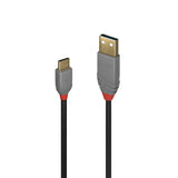 Lindy 36888 USB-kabel USB 2.0 3 m USB A USB C 0,48 Gbit/sek. Sort, Grå