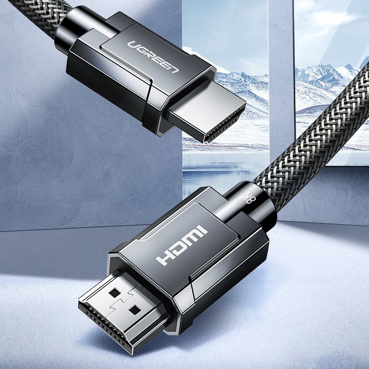 Ugreen kabel HDMI 2.1 kabel 8K 60 Hz / 4K 120 Hz 3D 48 Gbps HDR VRR QMS ALLM eARC QFT 2 m grå (HD135 70321)