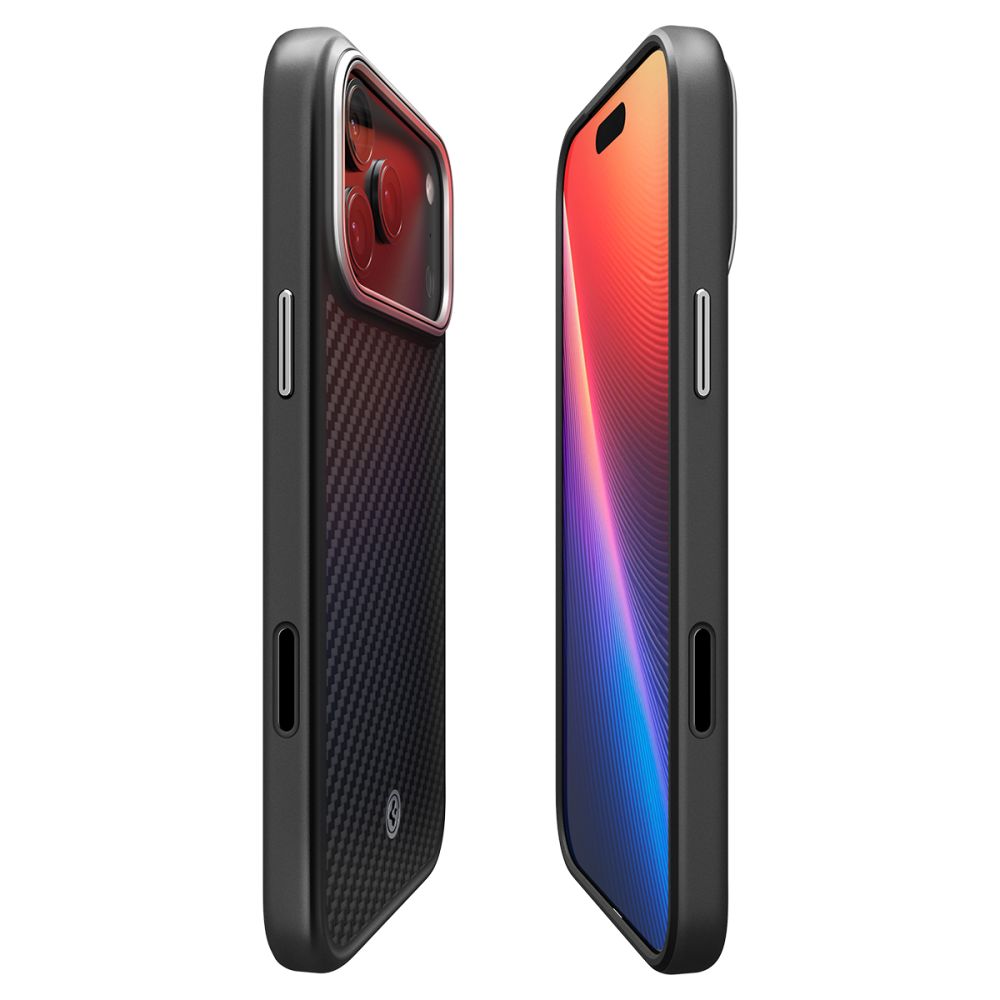 Spigen Enzo Aramid 'T' Mag Magsafe Iphone 17 Pro Max / 18 Pro Max Sort/Sølv