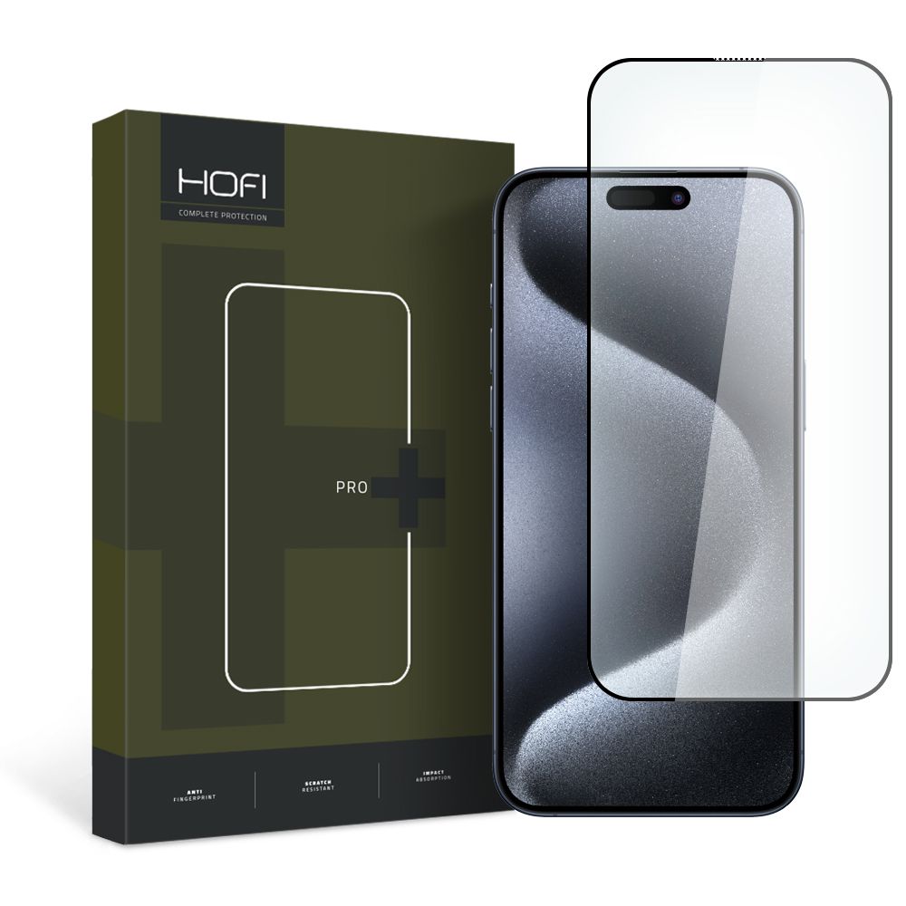 Hærdet Glas Hofi Glass Pro+ Iphone 15 Pro Max Sort