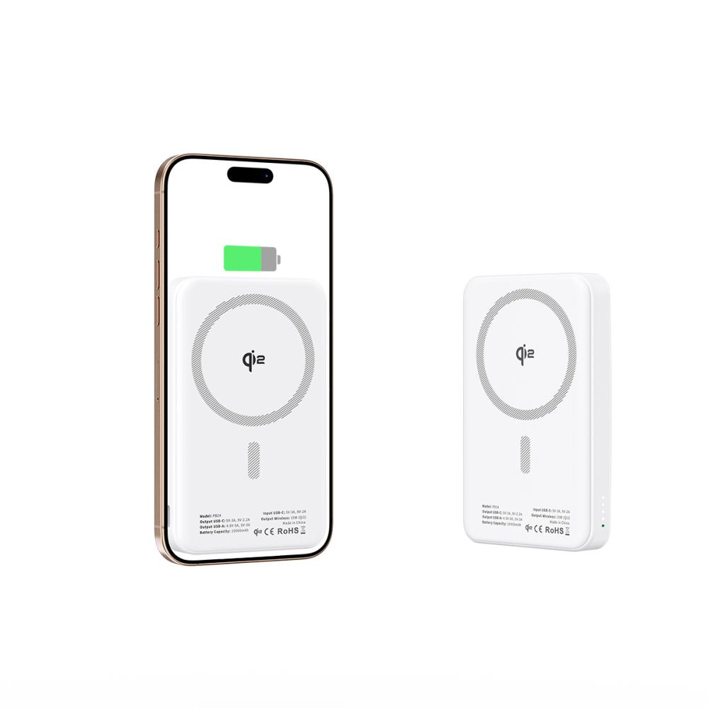 Tech Protect Pb24 Lifemag Qi2 Magsafe Powerbank 10000 M Ah Hvid