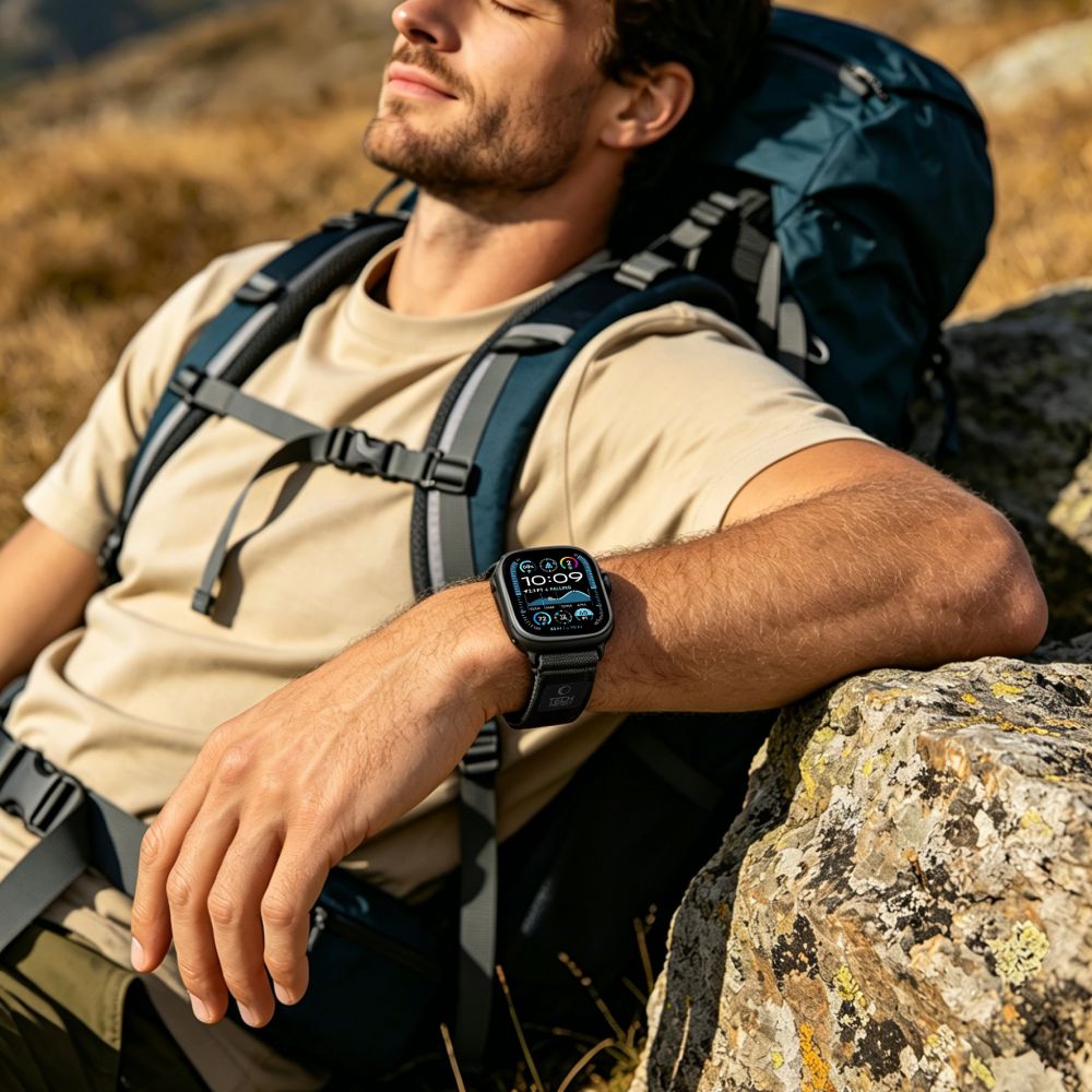 Tech Protect Nylon Elite Apple Watch 9 / 10 / 11 / 12 / Se / Ultra (44 / 45 / 46 / 49 Mm) Sort/Orange