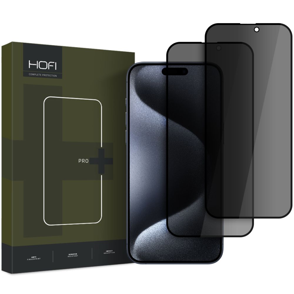 Privacyglas Hofi Anti Spy Glass Pro+ 2 Pack Iphone 16 Pro Max / 17 Pro Max Fortrolighed