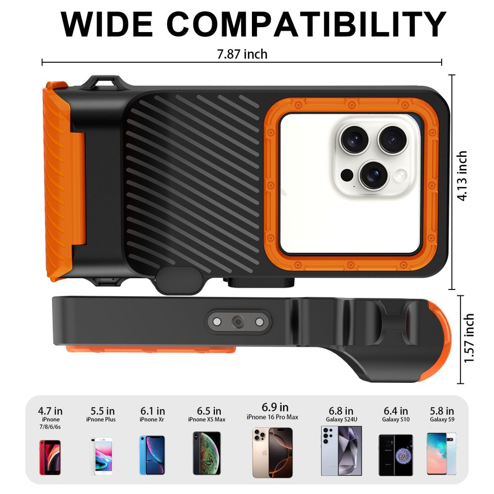 Tech Protect Ipx8 Pro Universal Vandtæt Dykkeretuis Sort/Orange
