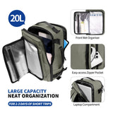 Tech Protect Defender S50 Ryanair & Wizzair Rejse Laptop Rygsæk 20 L 40x20x25 Olivengrøn