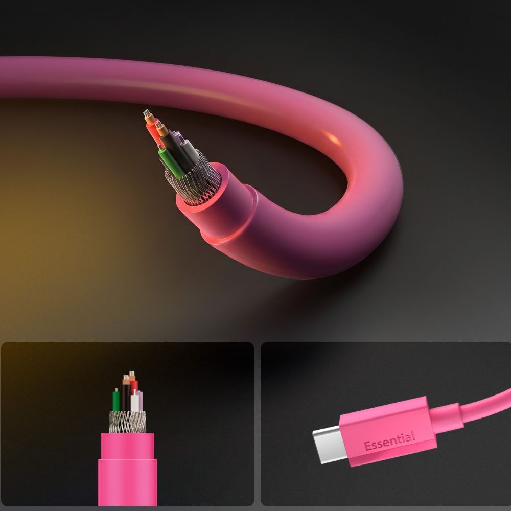 Spigen Eb6010 Cc Essential Usb C Kabel 60 W 100 Cm Lyserød