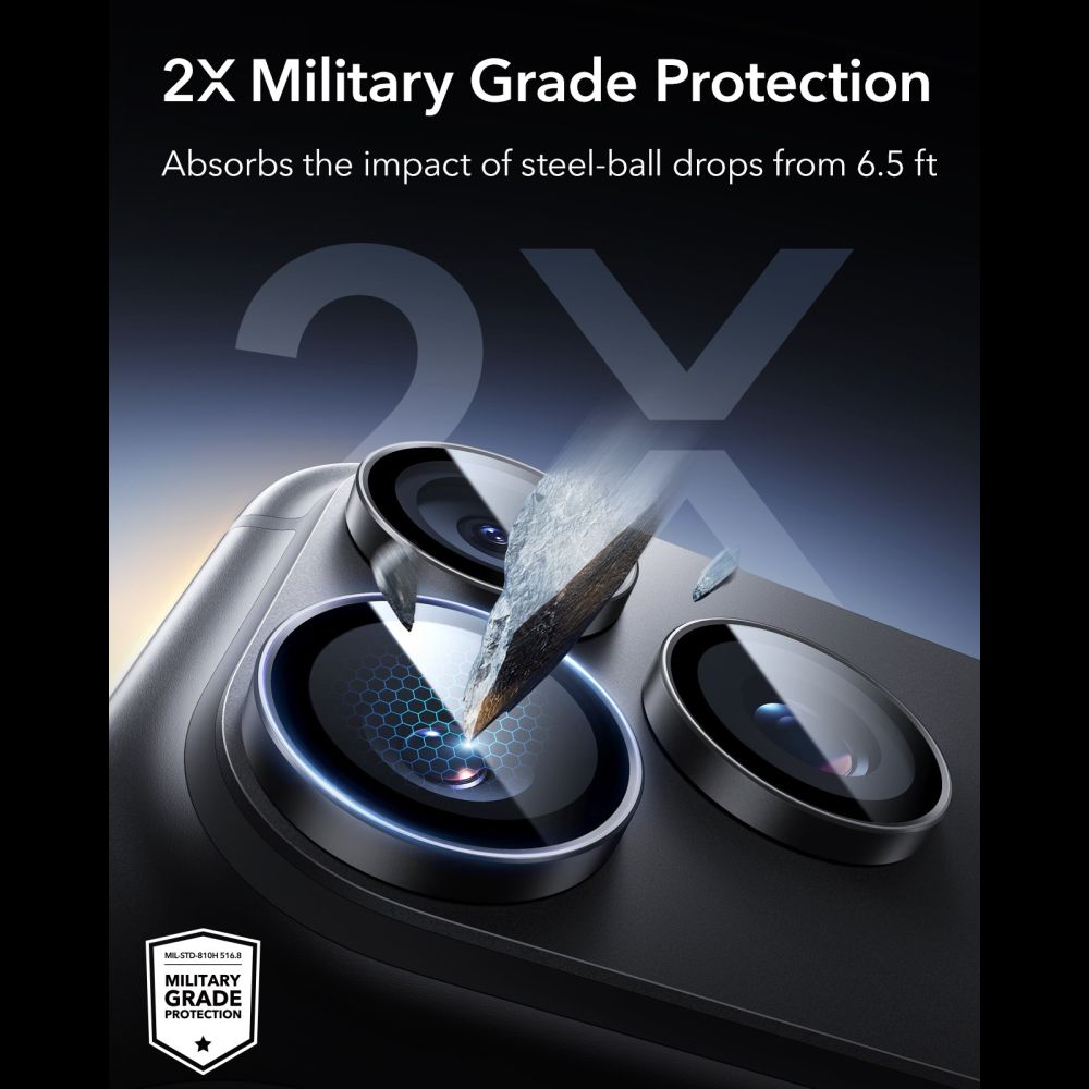Kamera Beskyttelse Na Aparat Esr Armorite Camera Protector 2 Pack Iphone 18 Pro / 18 Pro Max Black