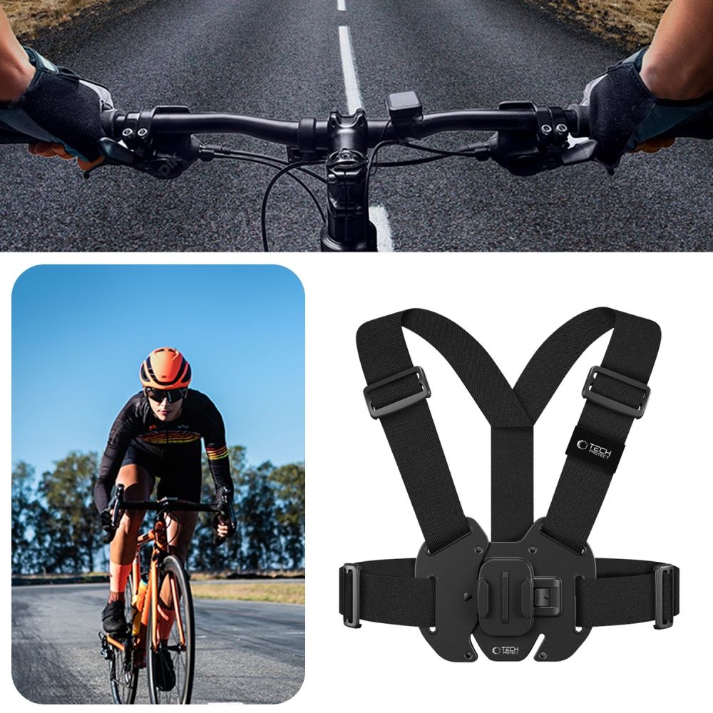 Tech Protect Ga100 Brystmontering Gopro / Dji / Inta360 Sort