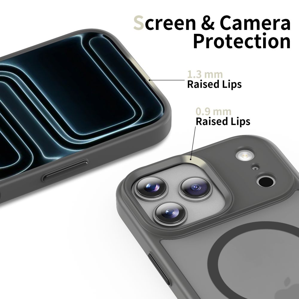 Tech Protect Magmat Magsafe Iphone 17 Pro Matte Krydskrift Grå