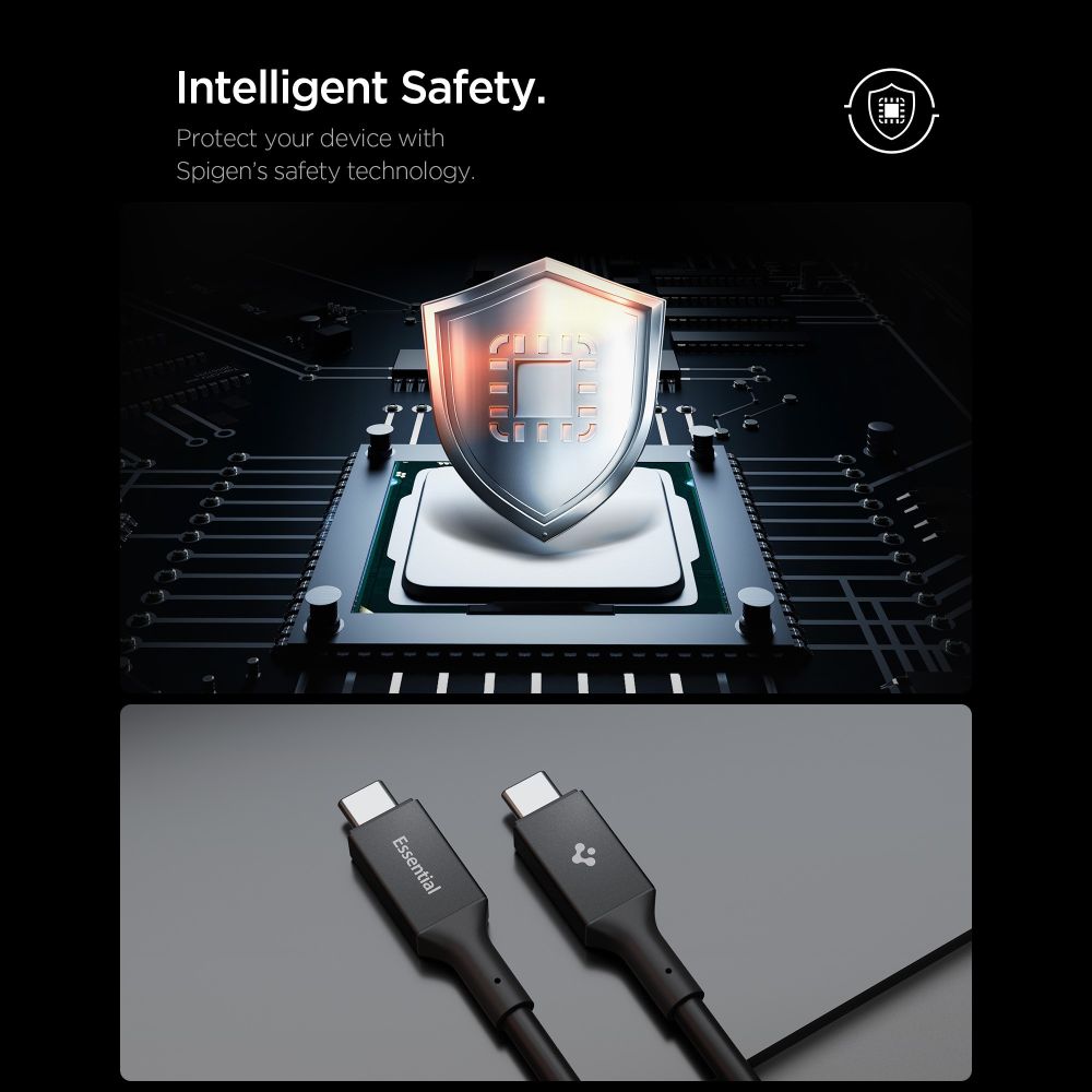 Spigen Eb10020 Cc Essential Usb C Kabel 100 W 200 Cm Sort