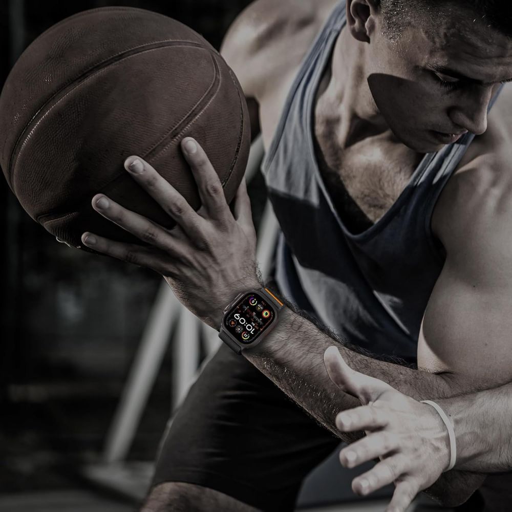 Tech Protect Nylon Lås Til Apple Watch 8 / 9 / 10 / 11 / 12 / Se / Ultra (44 / 45 / 46 / 49 Mm) Sort