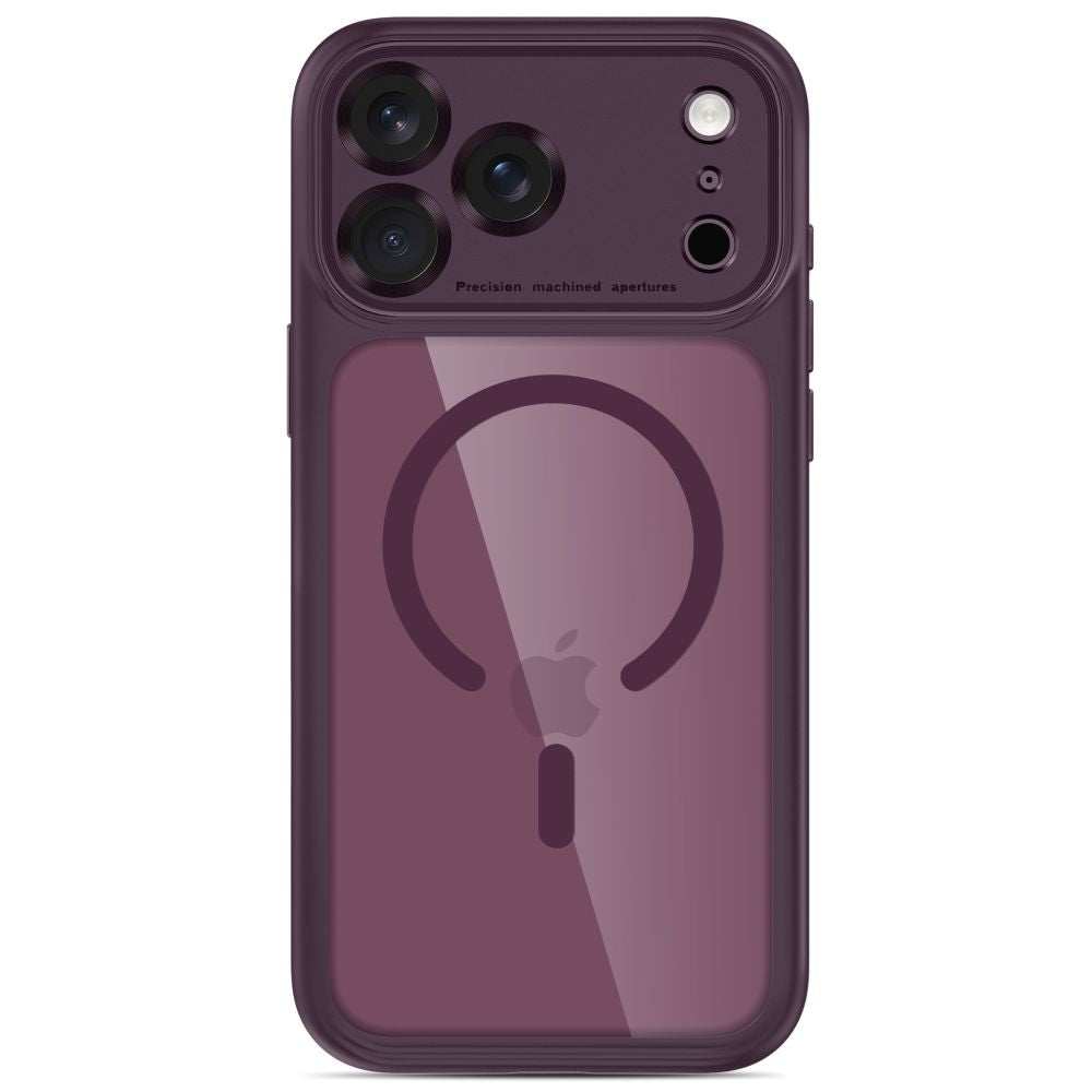 Tech Protect Magpeak Magsafe Cc Iphone 17 Pro Max / 18 Pro Max Burgundy/Clear