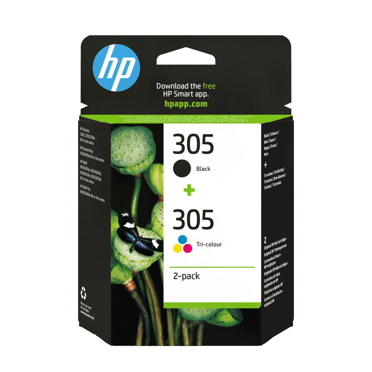 HP 305 Sort Farve (cyan, magenta, gul) Blæk 6ZD17AE#301