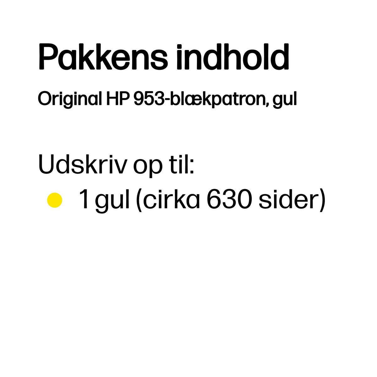 HP 953 Gul 630 sider Blæk F6U14AE