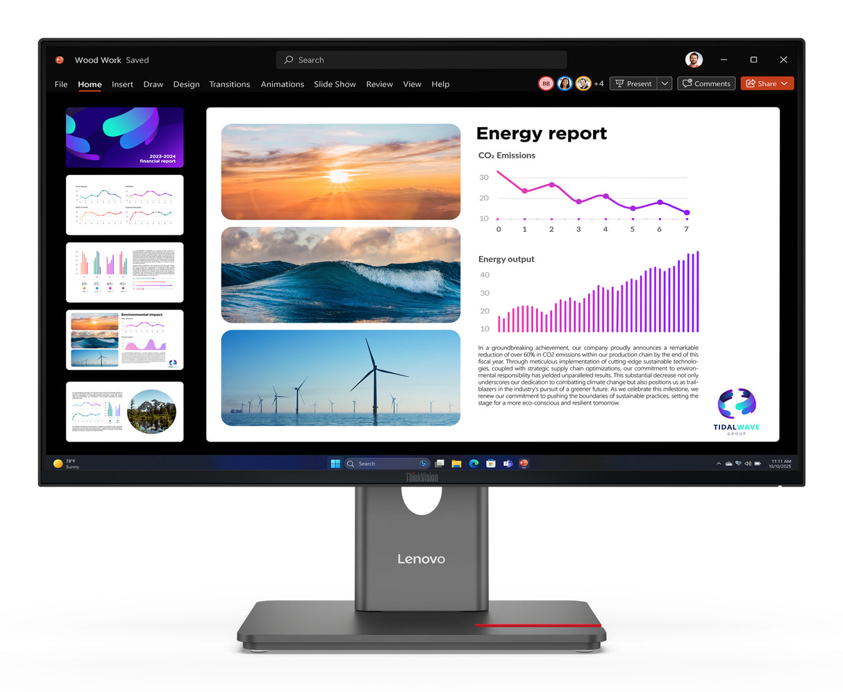 Lenovo ThinkVision P24Q-40 24 IPS 2560 x 1440 (2K) HDMI DisplayPort 120Hz