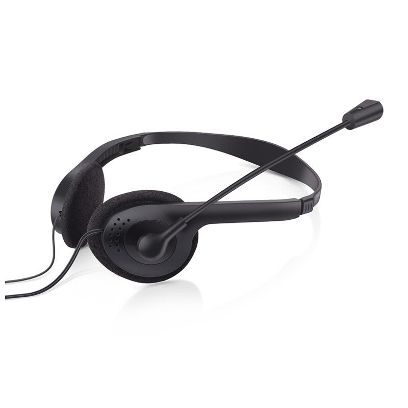 Omega FIS1020 Hovedtelefoner Ledningsført Headset Kontor/Callcenter Sort
