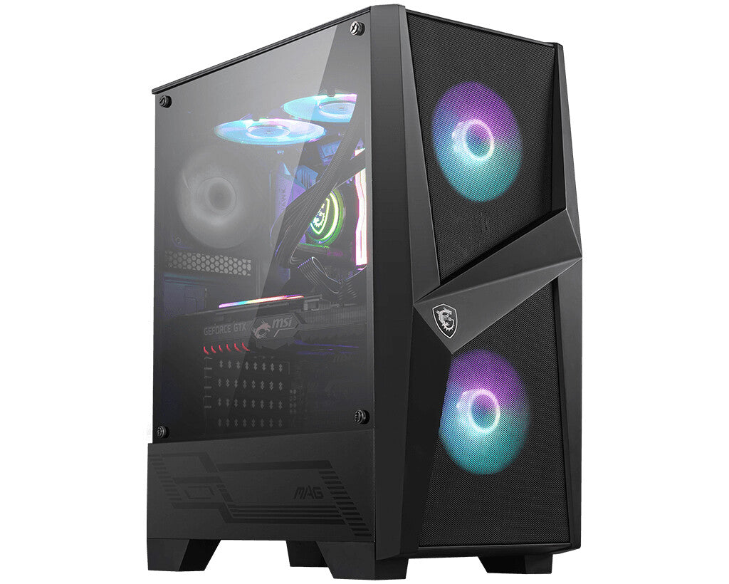 MSI MAG FORGE 100R computeretui Midi Tower Sort, Transparent