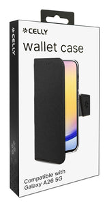 Celly WALLY mobiltelefon etui 17 cm (6.7") Tegnebogsetui Sort