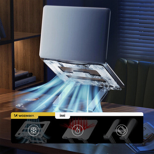 Wozinsky WRS-CPY75DSB Aluminiumsstativ til Laptop og Tablet + Gratis Smartphone-stativ - Sort