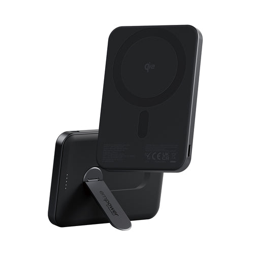 empower by PanzerGlass Powerbank m. Spin Stand trådløs opladning 5000mAh Space Black