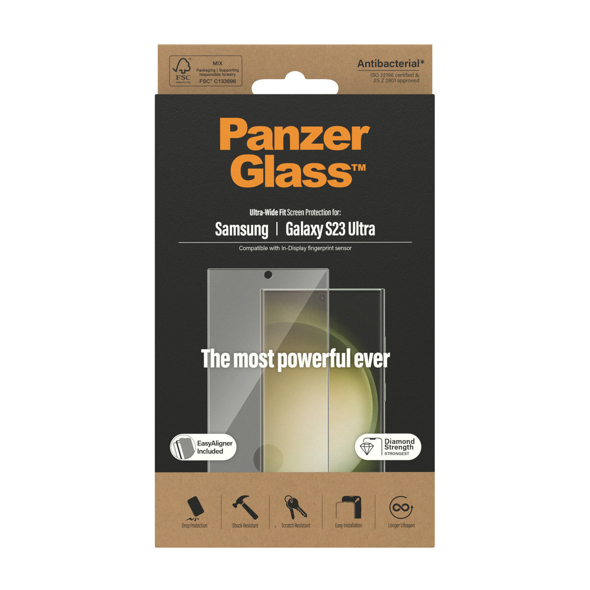 PanzerGlass ® Skærmbeskyttelse Samsung Galaxy S23 Ultra | Ultra-Wide Fit m. EasyAligner