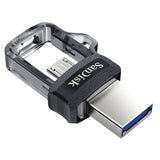SanDisk Ultra Dual 128GB USB 3.0 / micro USB USB stick Sort Sølv