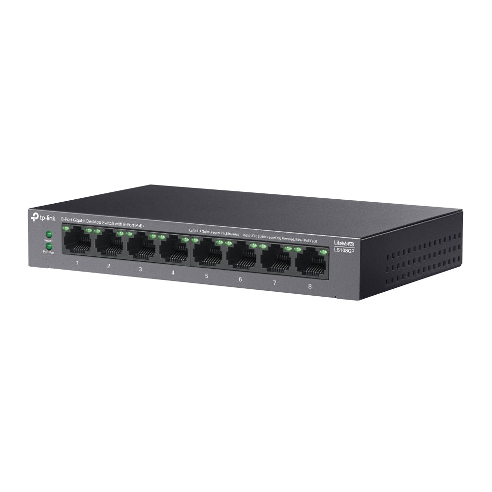 TP-Link LiteWave LS108GP V1 Switch 8-porte Gigabit Ethernet PoE+