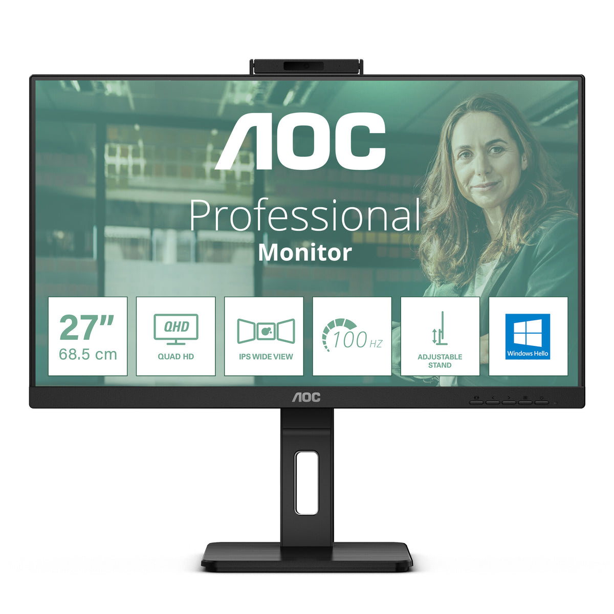 AOC Pro-line Q27P3CW 27 IPS 2560 x 1440 (2K) HDMI DisplayPort USB-C 75Hz Dockingskærm