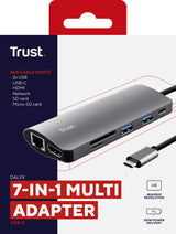 Trust Dalyx 7-in-1 USB-C adapter 302138