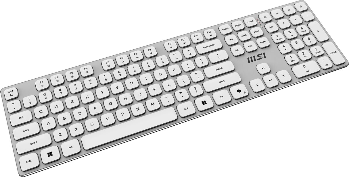MSI FORGE K210 W COMBO WHITE US tastatur Mus inkluderet Hjemme/kontor USB QWERTY US engelsk Hvid