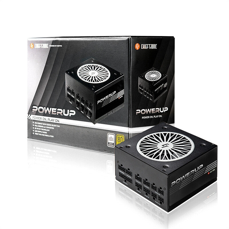 Chieftec PowerUp GPX-850FC enhed til strømforsyning 850 W 20+4 pin ATX ATX Sort