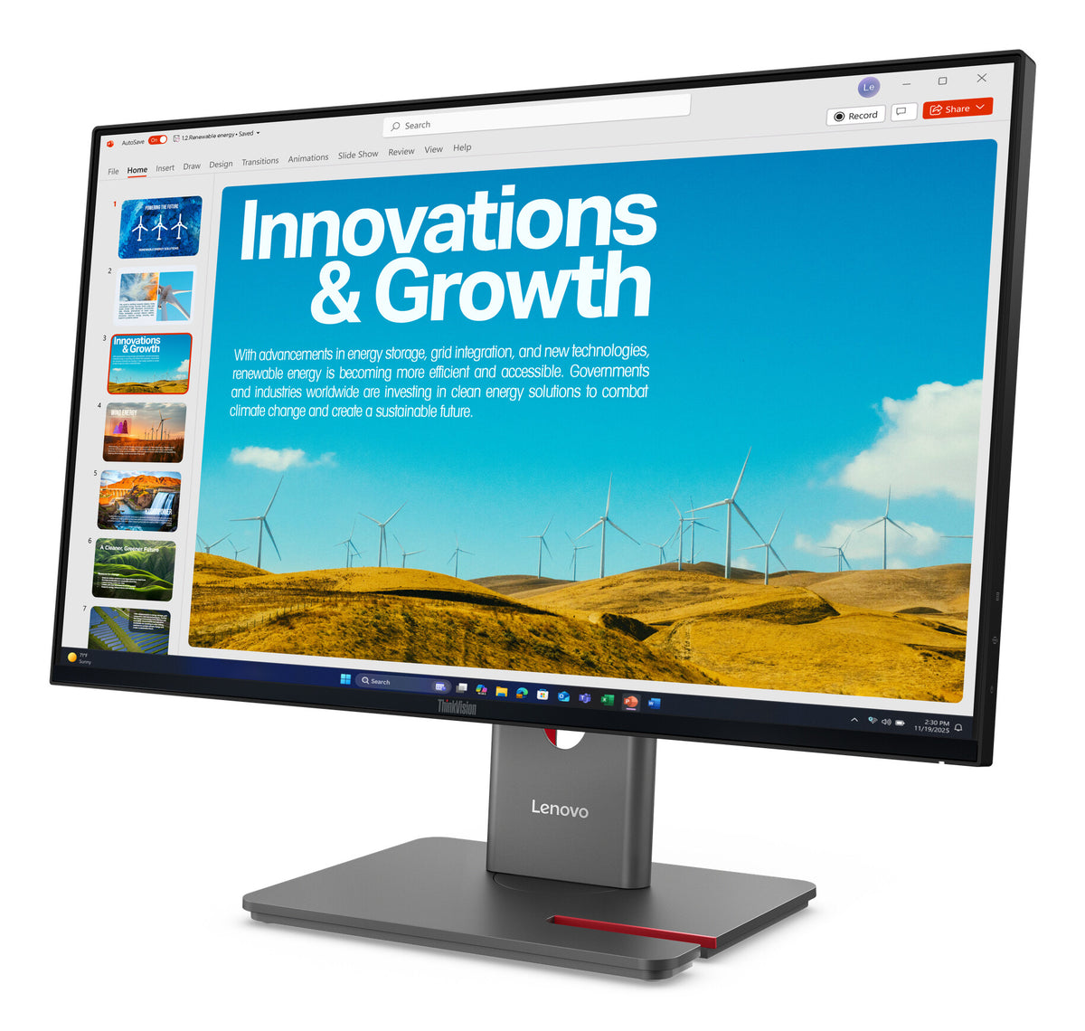 Lenovo ThinkVision P24QD-40 computerskærm 60,5 cm (23.8") 2560 x 1440 pixel Quad HD LCD Sort
