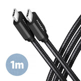 Axagon BUCM3-CM10AB USB-kabel USB 3.2 Gen 1 (3.1 Gen 1) 1 m USB C 5 Gbit/sek. 60 W Sort