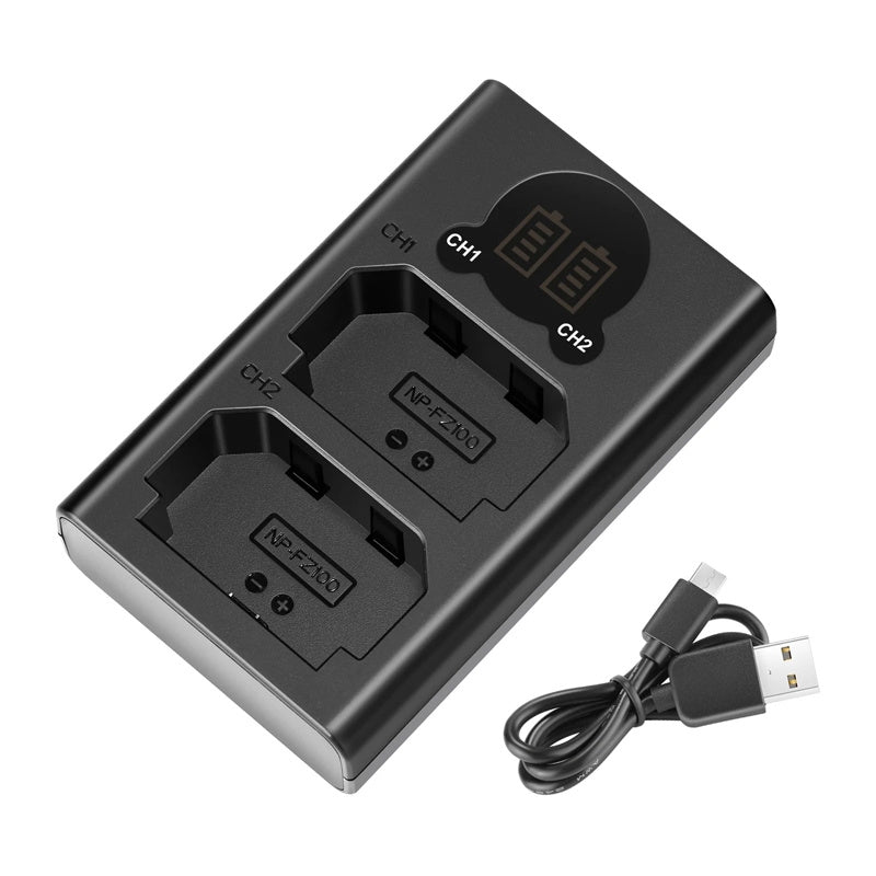 NEEWER DL-FZ100 dobbeltbatterioplader til NP-FZ100-S-batterier
