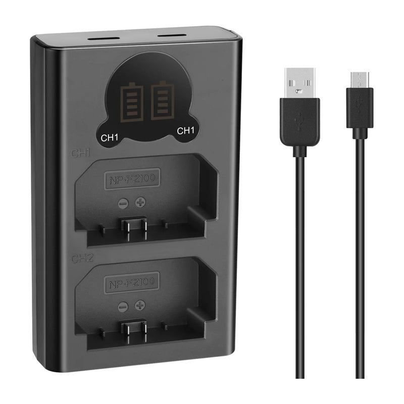 NEEWER DL-FZ100 dobbeltbatterioplader til NP-FZ100-S-batterier