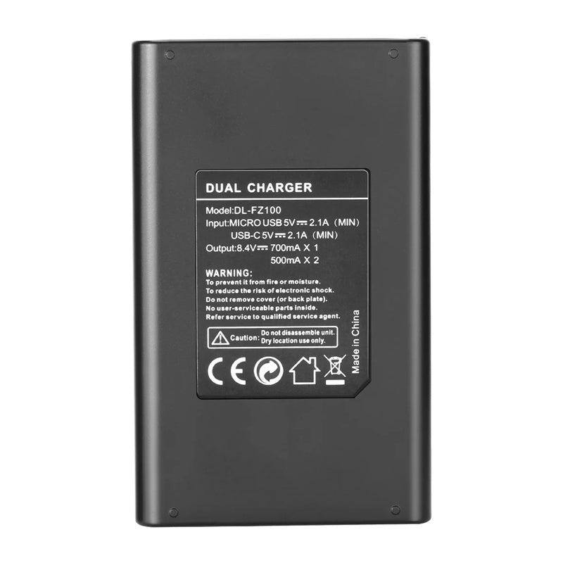 NEEWER DL-FZ100 dobbeltbatterioplader til NP-FZ100-S-batterier