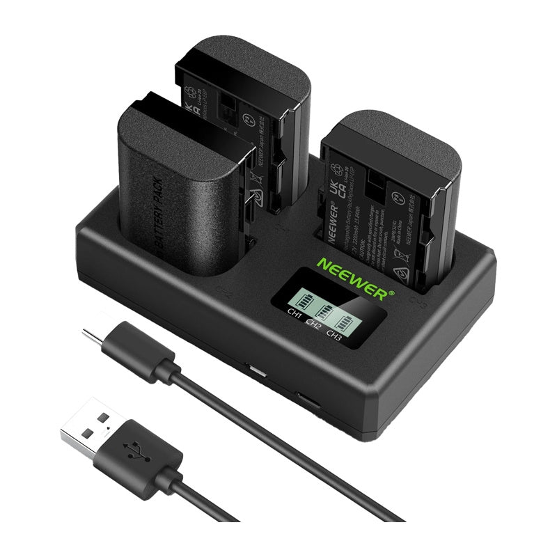 Sæt med 3 udskiftningsbatterier til Canon-kameraer: NEEWER LP-E6NH