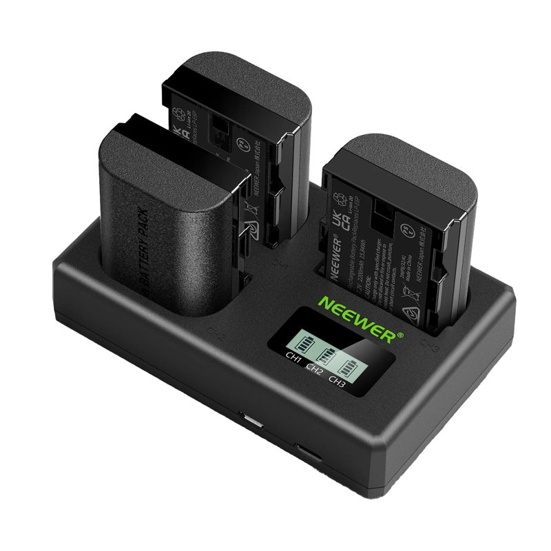 Sæt med 3 udskiftningsbatterier til Canon-kameraer: NEEWER LP-E6NH
