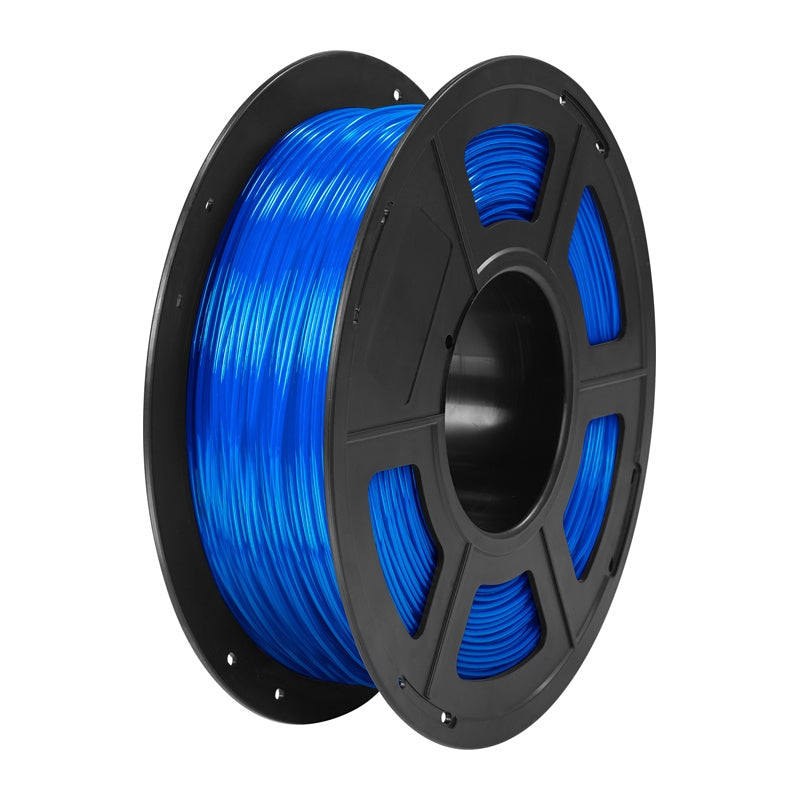 TPU-filamenter af enhver kubikform (gennemsigtige blå) 1 kg