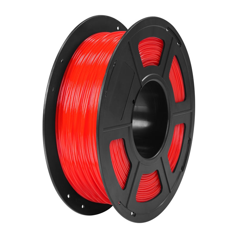 TPU-filamenter af enhver kubikform (gennemsigtige røde) 1 kg